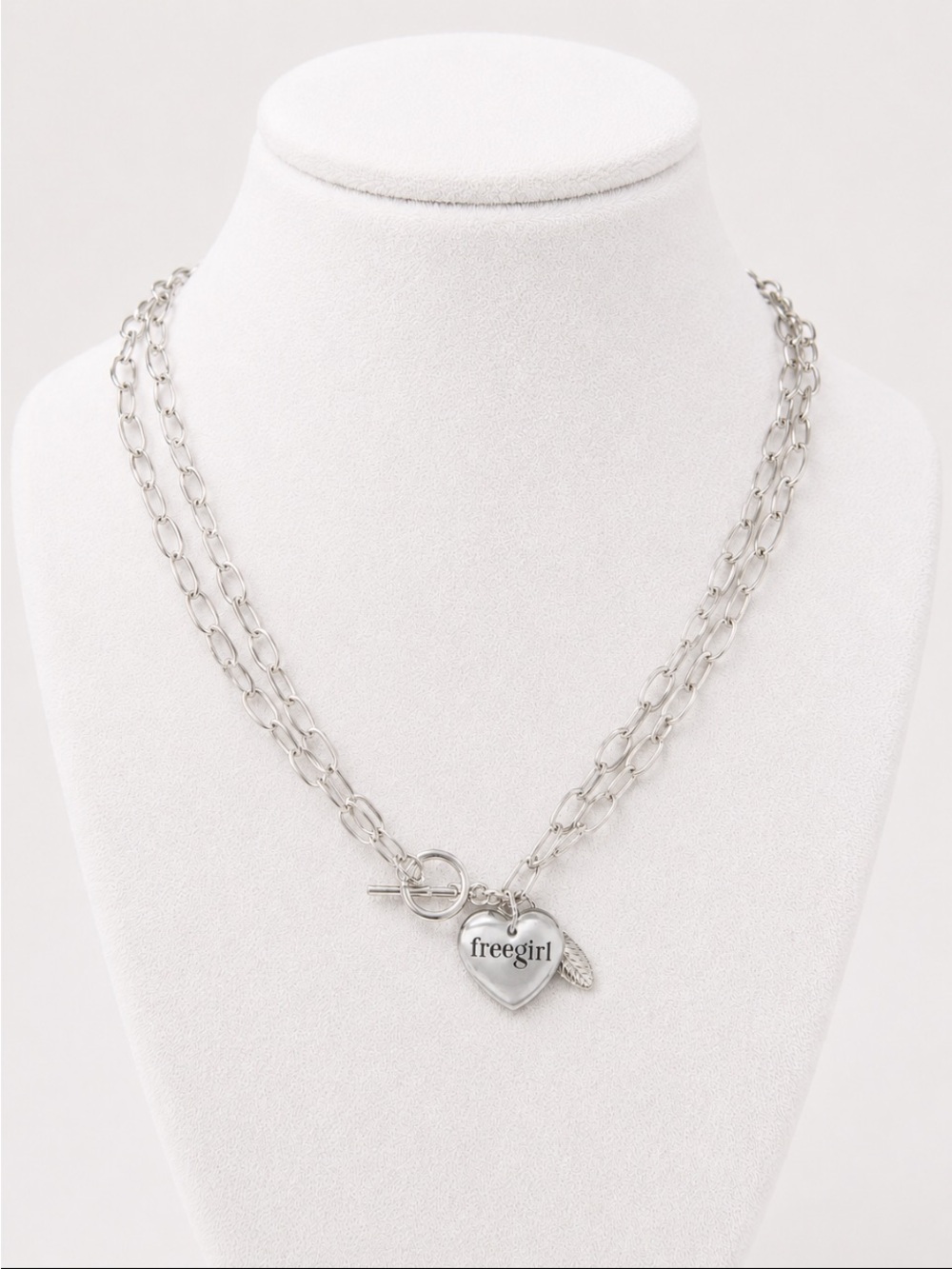 PLUNDER “Freegirl” Layered Silver-Tone Double-Strand Toggle Closure Necklace 💥🆕💥